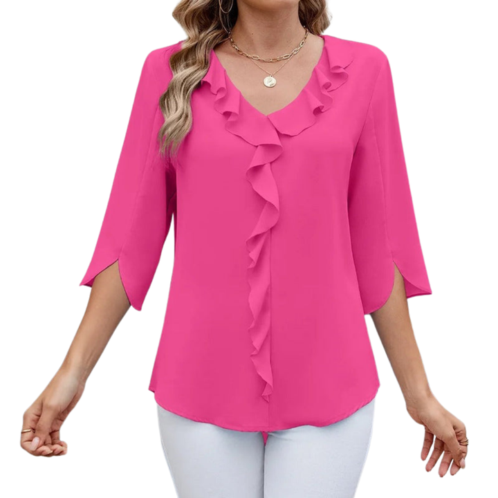 Nyrella | Ruffled V-Neck Blouse