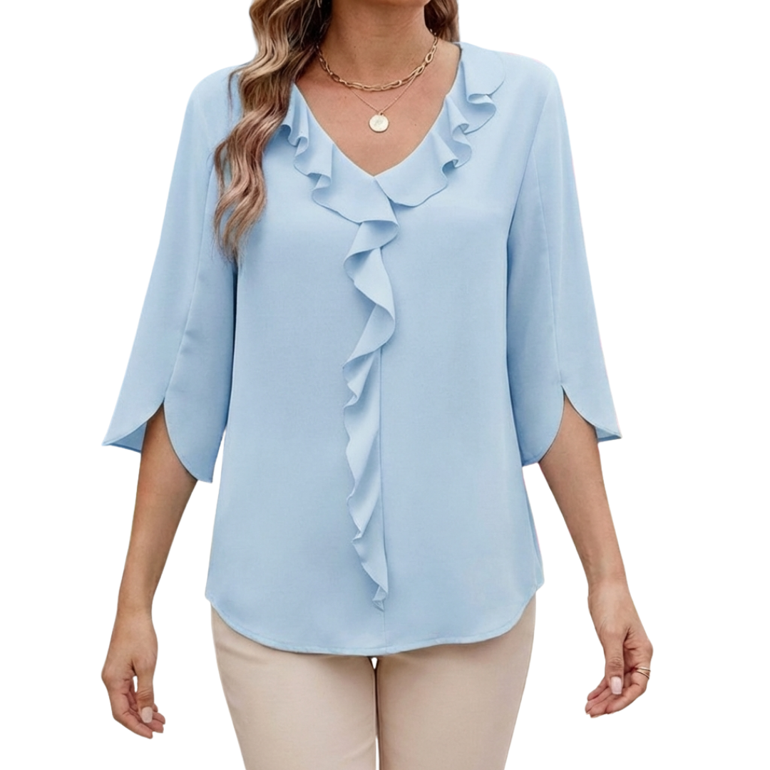 Nyrella | Ruffled V-Neck Blouse