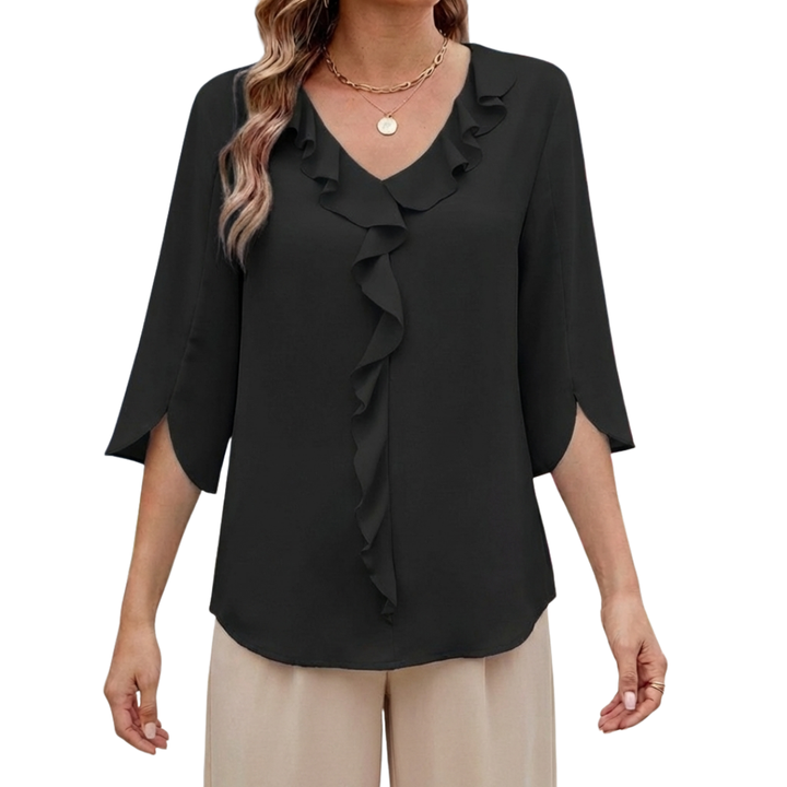 Nyrella | Ruffled V-Neck Blouse