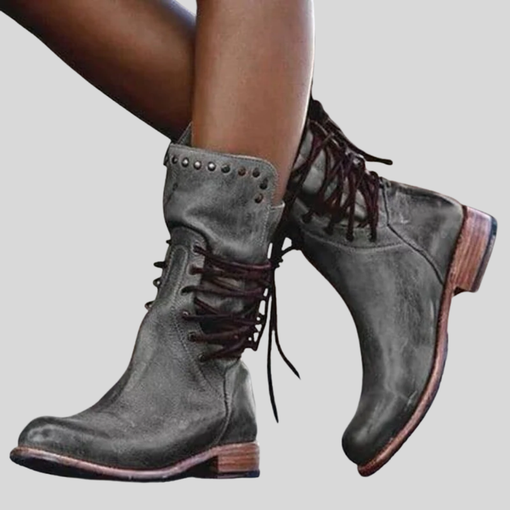 Alisha | Leather Boots with Laces