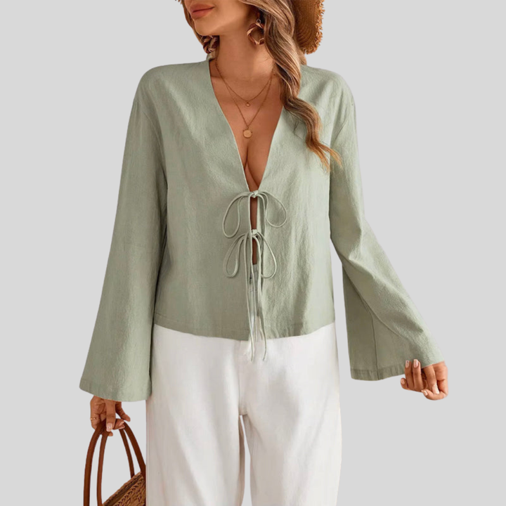 Villarosa | Lace-Up Blouse