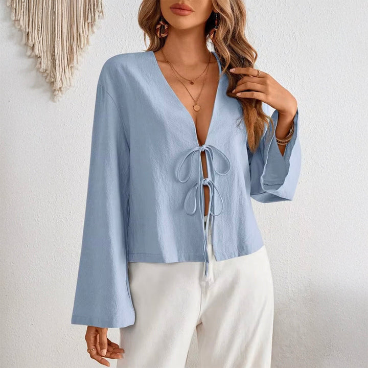 Villarosa | Lace-Up Blouse