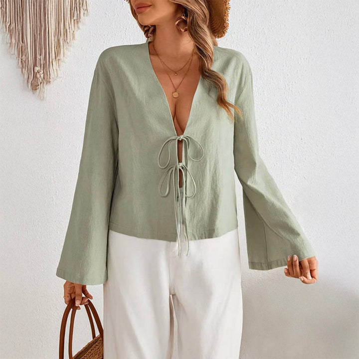 Villarosa | Lace-Up Blouse