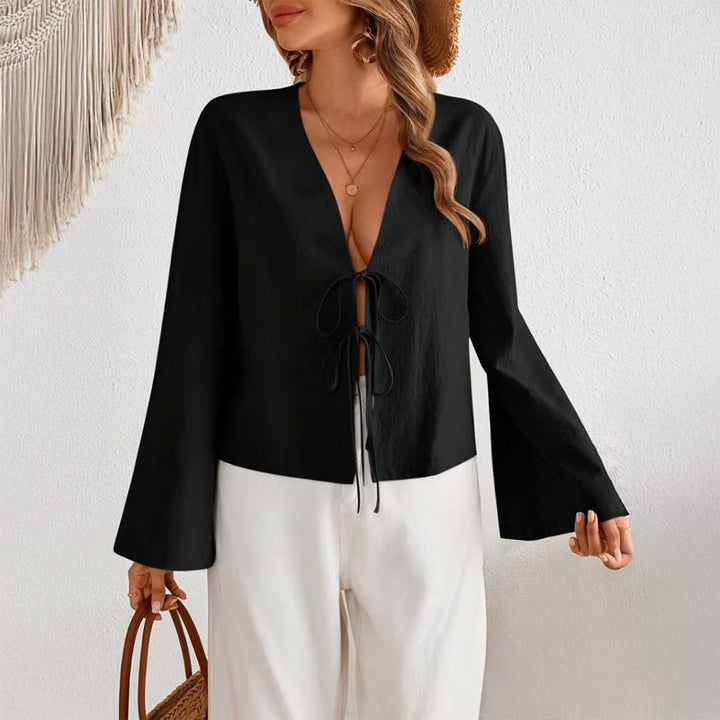 Villarosa | Lace-Up Blouse