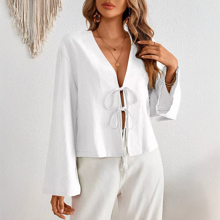 Villarosa | Lace-Up Blouse