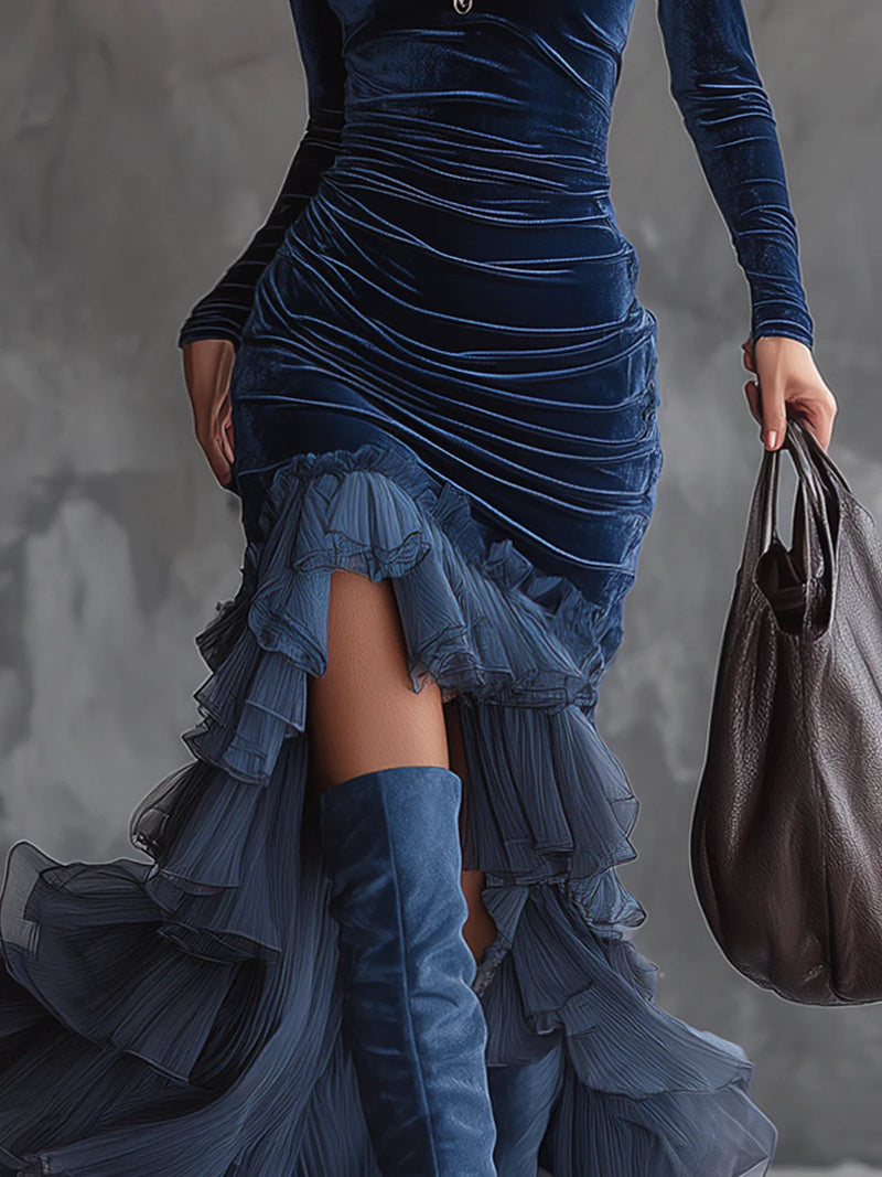 Fiana | Pleated Maxi Dress with Flowing Silhouette
