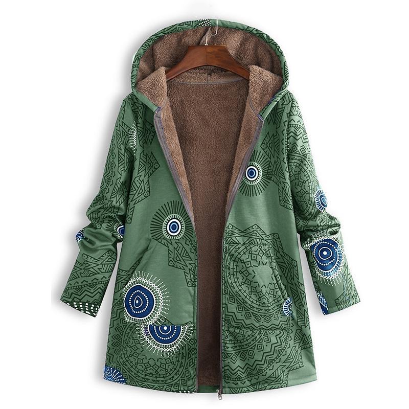 Myrthe™ Warm Fleece Jacket with Boho Print