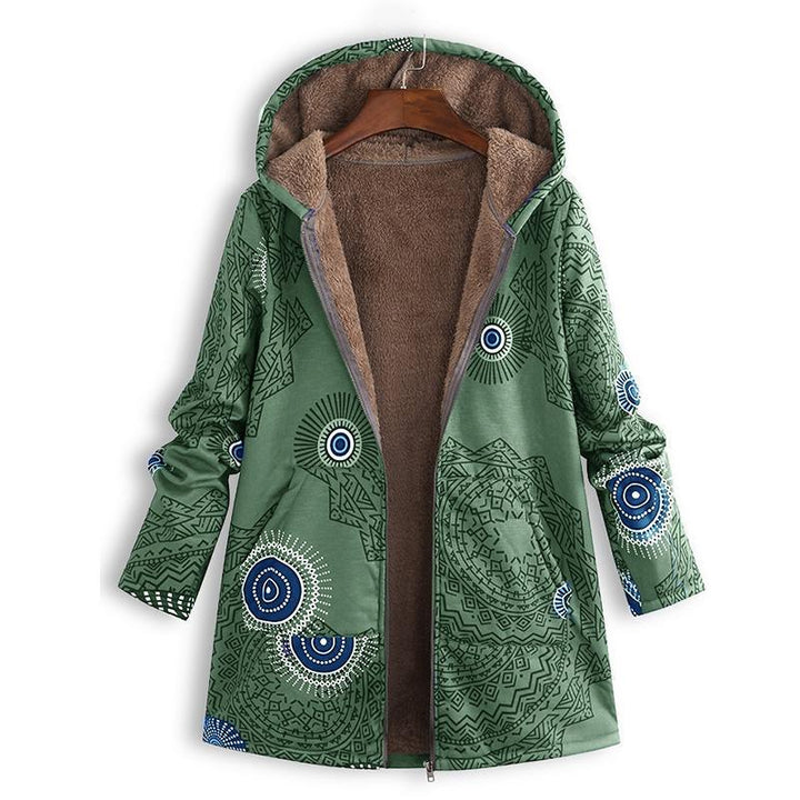 Myrthe™ Warm Fleece Jacket with Boho Print