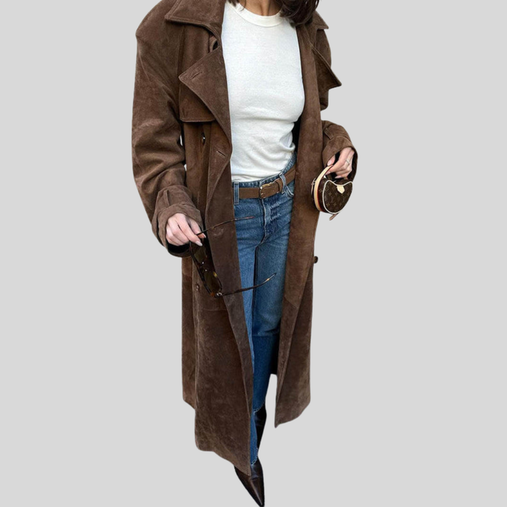 Suzanne | Classic Suede Trench Coat