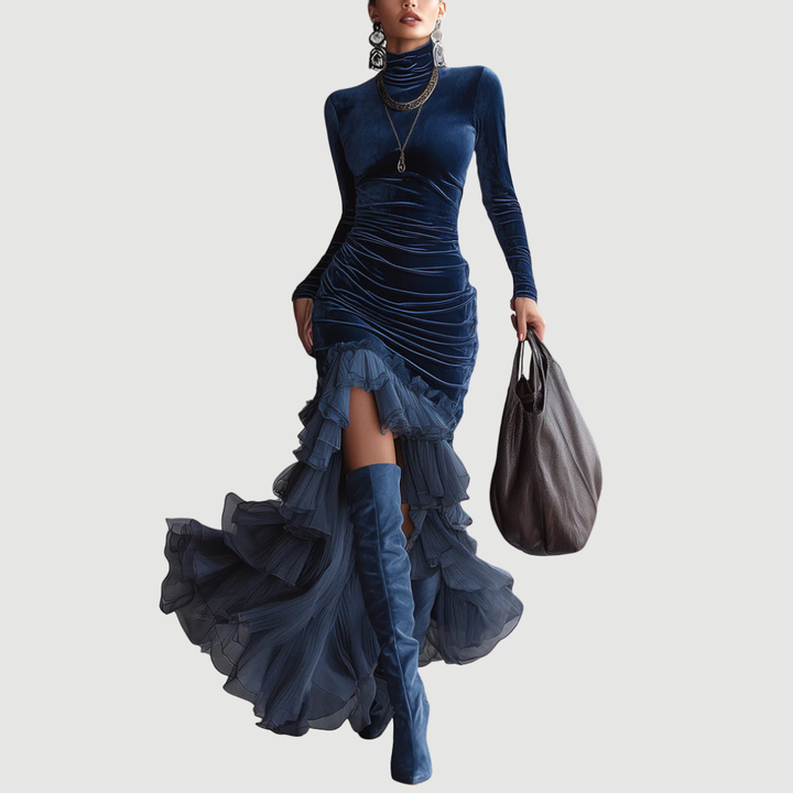Fiana | Pleated Maxi Dress with Flowing Silhouette