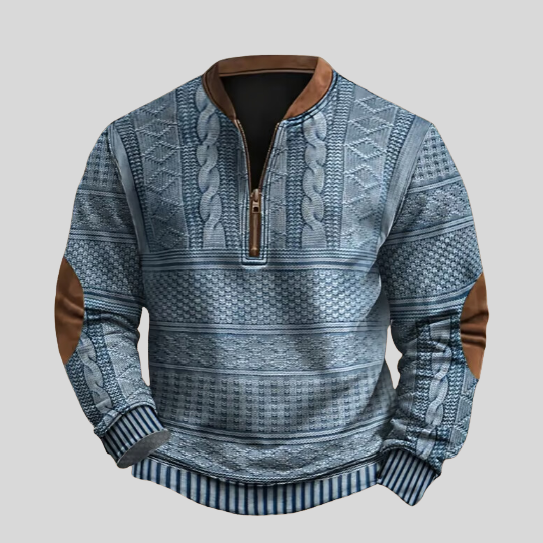 Anton™ | Printed Half-Zip Long Sleeve Top