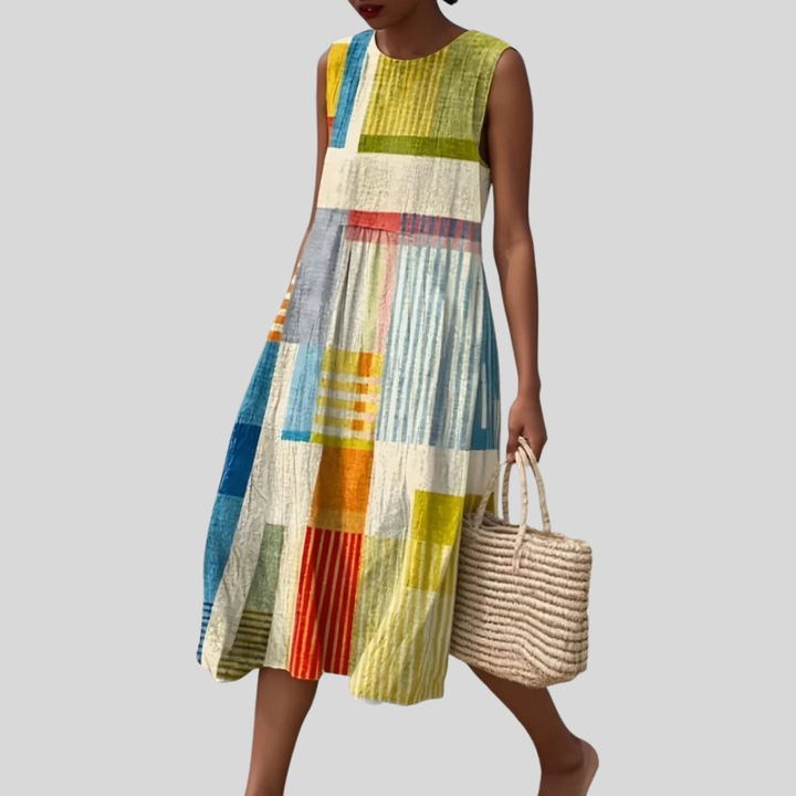 Elena | Elegant Art Midi Dress