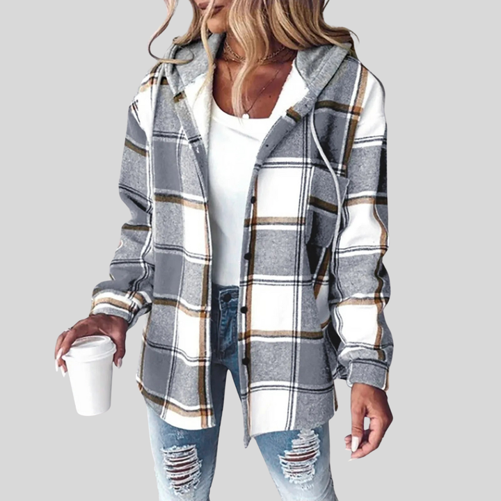 Nora | Cozy Plaid Hooded Jacket