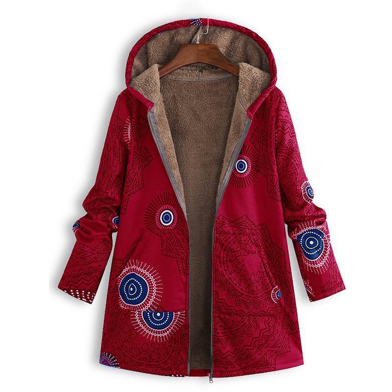 Myrthe™ Warm Fleece Jacket with Boho Print