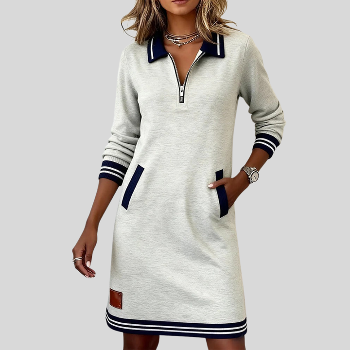 Lorena | Zip Collar Sweatshirt Dress