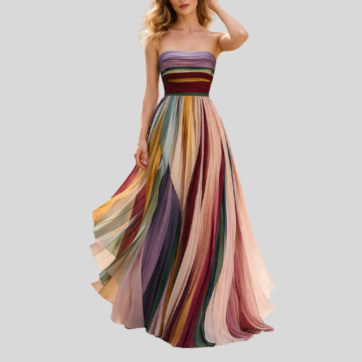 Valoria | Pleated Strapless Maxi Dress