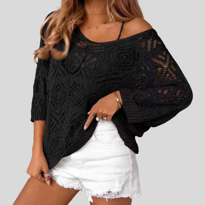 Gabrielle | Crochet Knit Pullover
