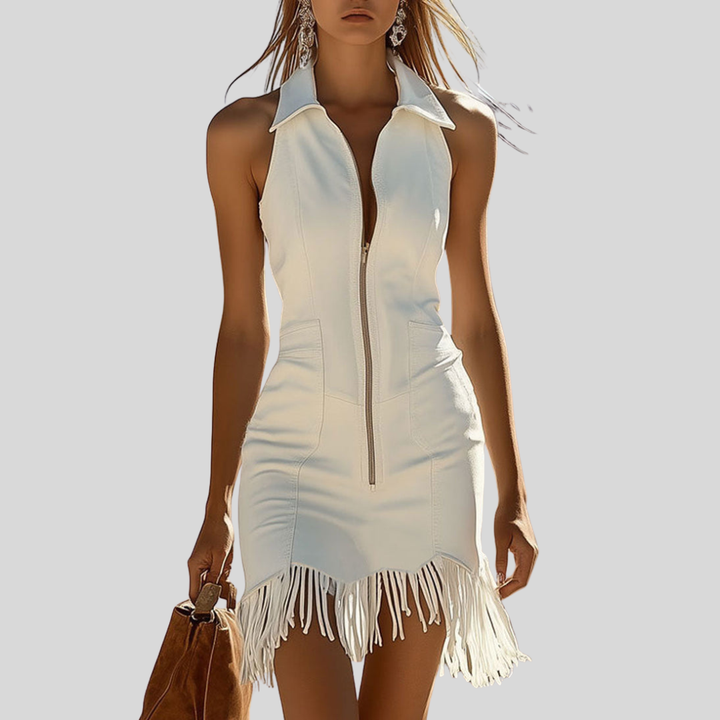 Monya | Sleeveless Zip Mini Dress