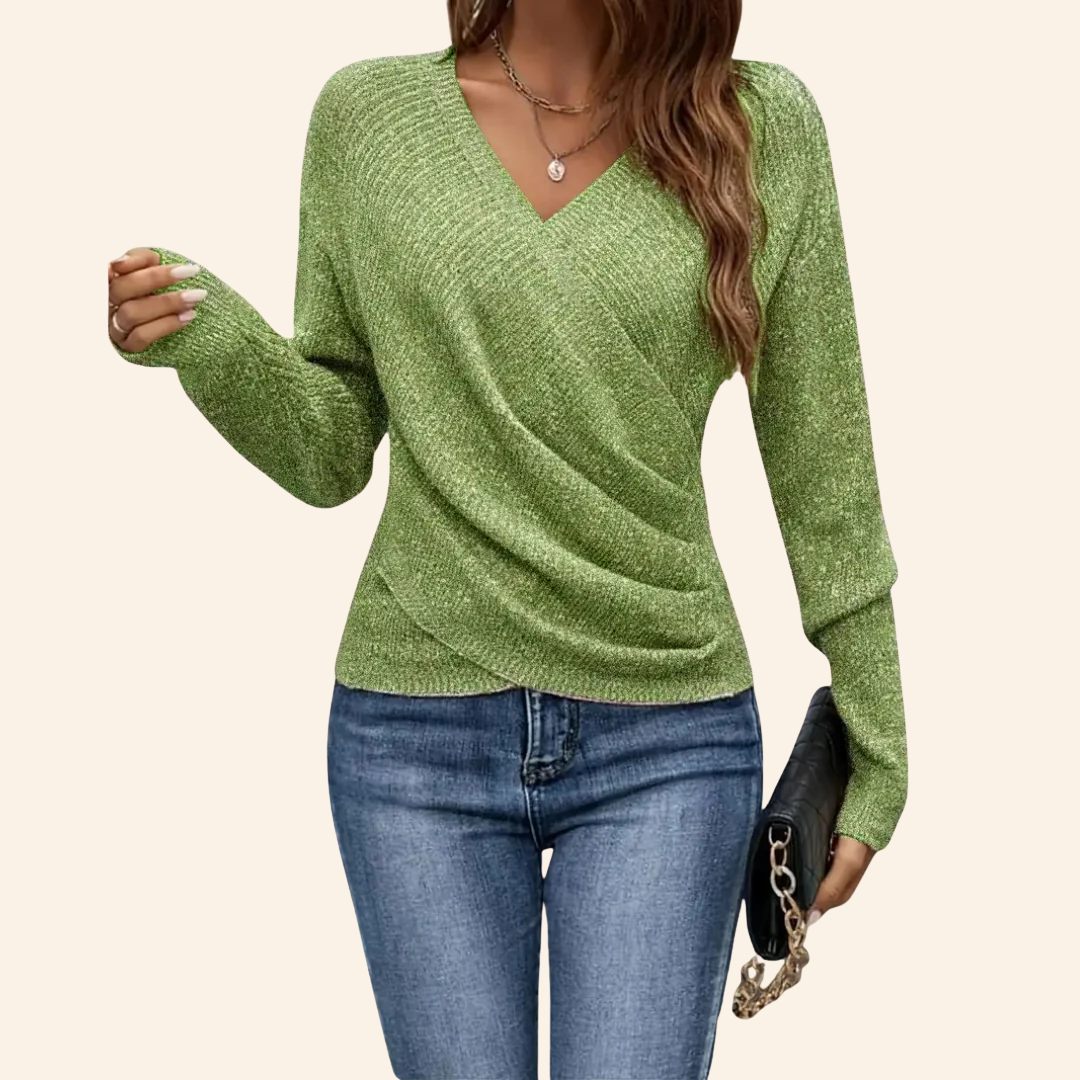 Daphne | Wrap-Front V-Neck Jumper