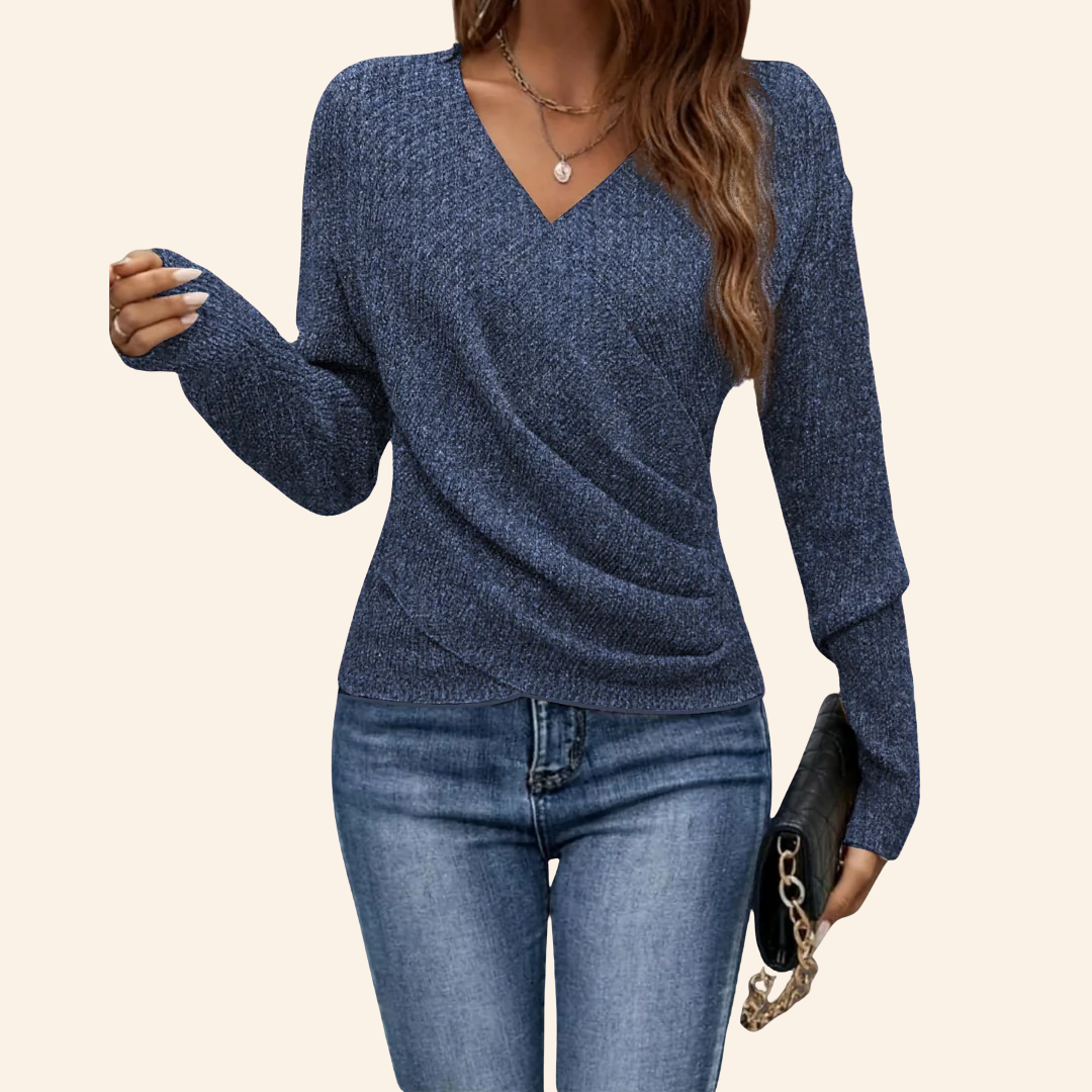 Daphne | Wrap-Front V-Neck Jumper