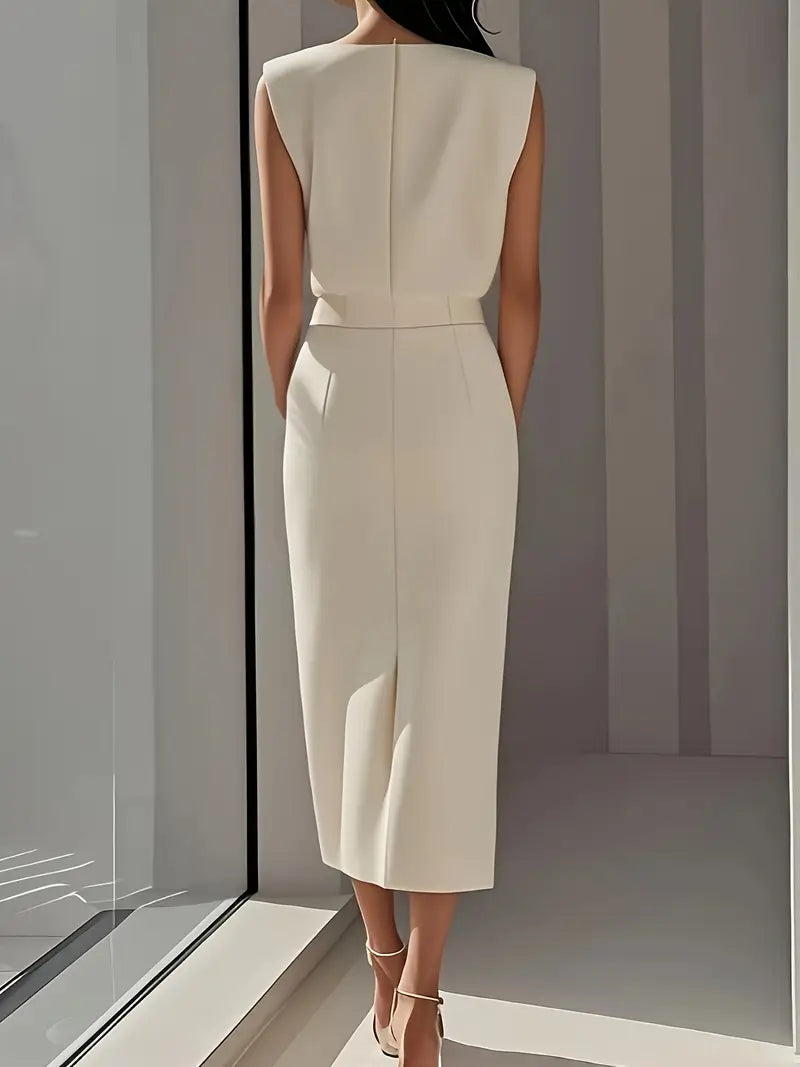 Dalia | Elegant Side Slit Midi Dress