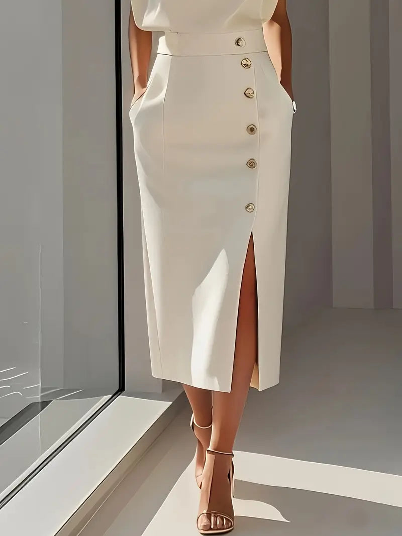 Dalia | Elegant Side Slit Midi Dress