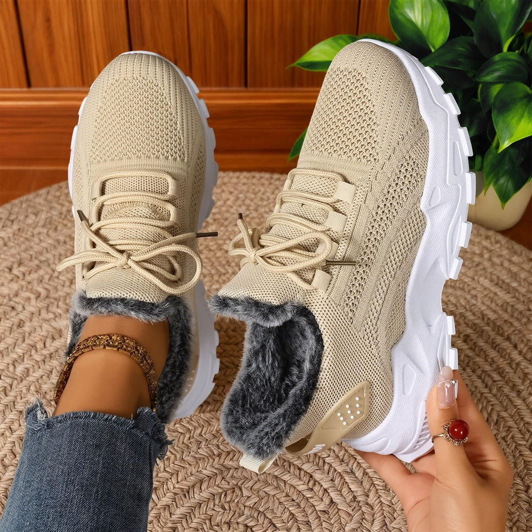 Brydee | Fleece Lace-Up Sneakers