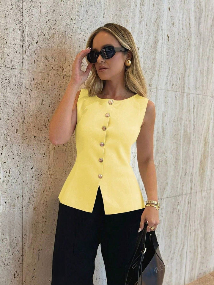 Grier | Sleeveless Peplum Top