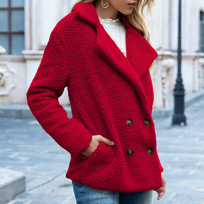Mailys™ | Lamb Fur Collar Teddy Coat