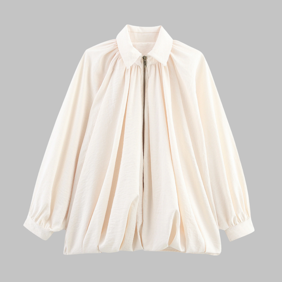 Charlize™ - Vintage Oversized Puffed Sleeve Bomber Jacket