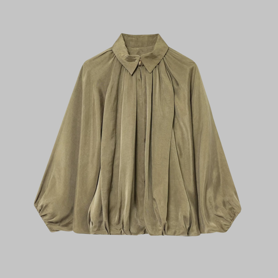 Charlize™ - Vintage Oversized Puffed Sleeve Bomber Jacket