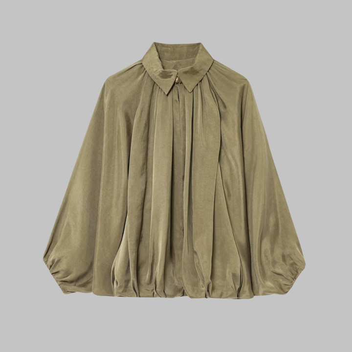 Charlize™ - Vintage Oversized Puffed Sleeve Bomber Jacket
