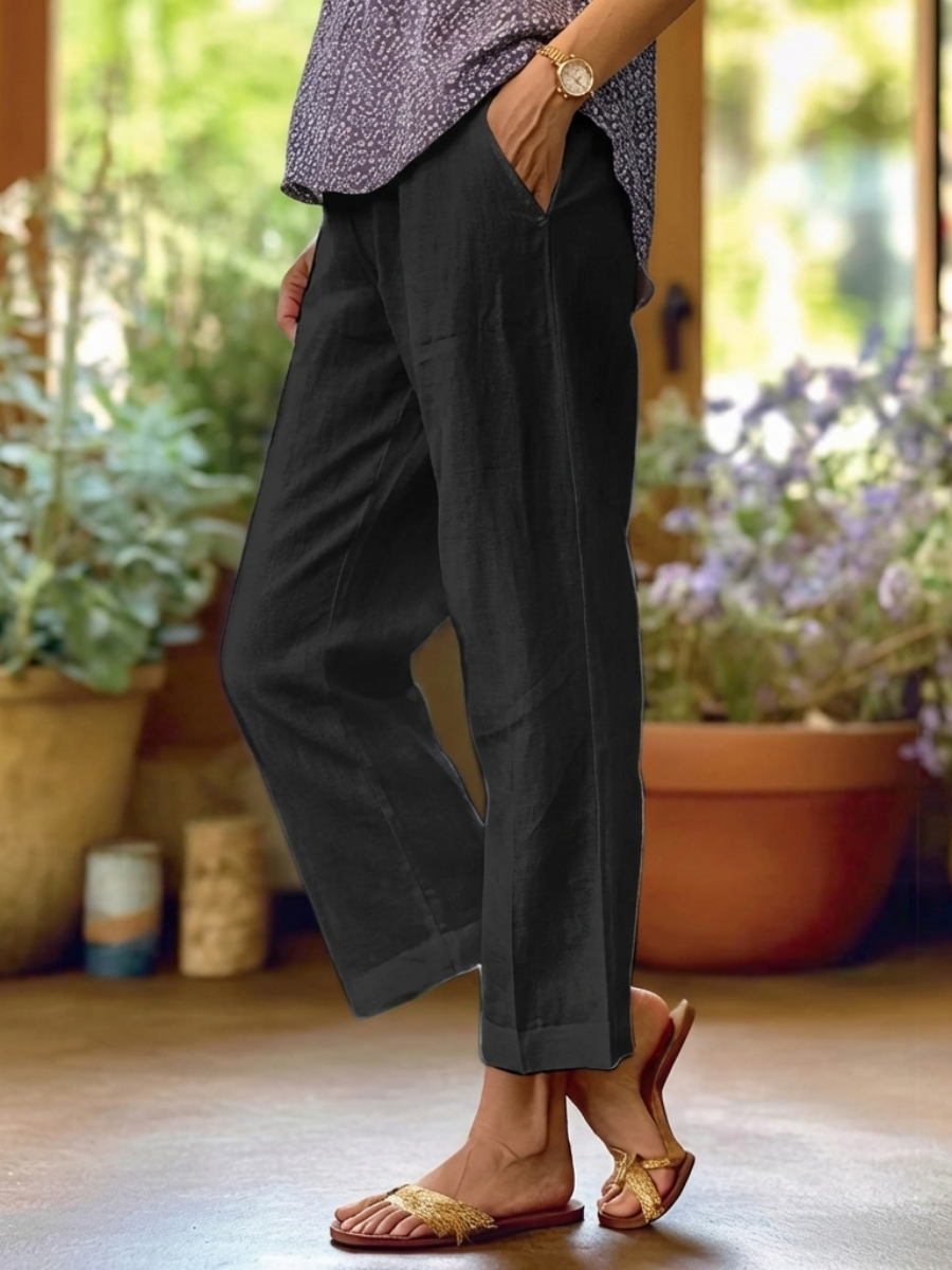 Sandara | Elegant Linen Wide Leg Pants