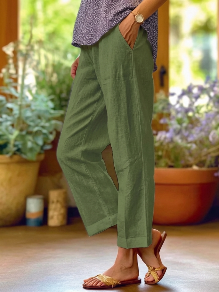 Sandara | Elegant Linen Wide Leg Pants