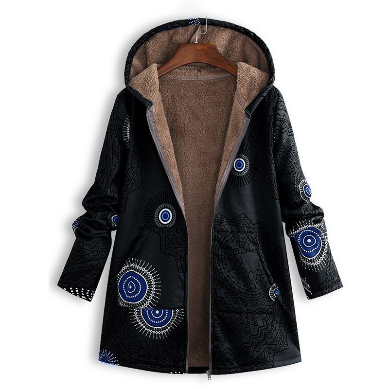Myrthe™ Warm Fleece Jacket with Boho Print