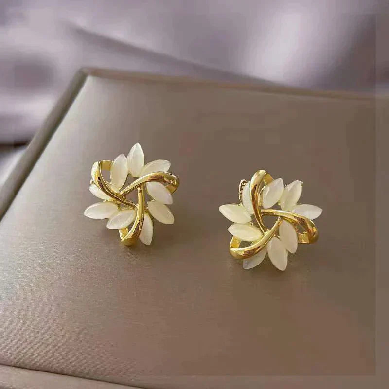 Sonja Luxe White Opal Earrings