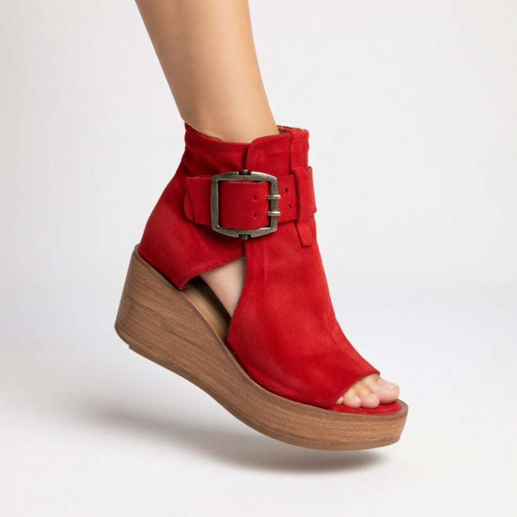 Orélisse™ — Open-toe Wedge Ankle Boots in Modern Style