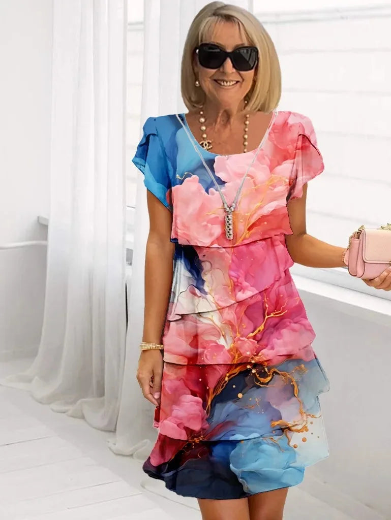 Adèle – Elegant Flowy Dress with Ruffles