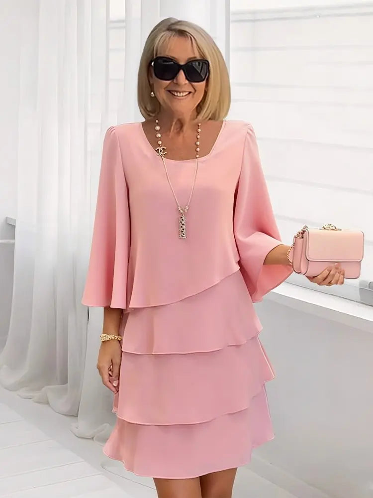 Élise – Elegant Flowing Ruffle Dress
