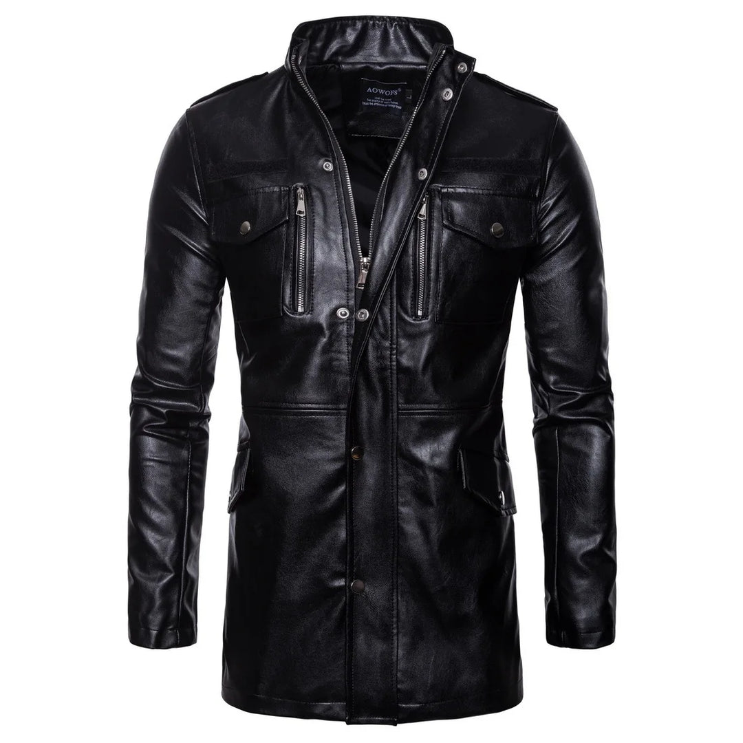 Victor™ | Long black military-style coat