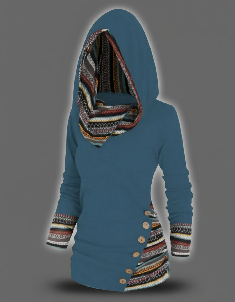 Amilene | Patterned Casual Pullover Hoodie