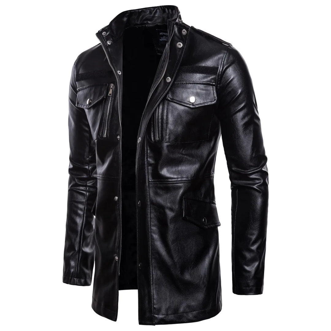 Victor™ | Long black military-style coat
