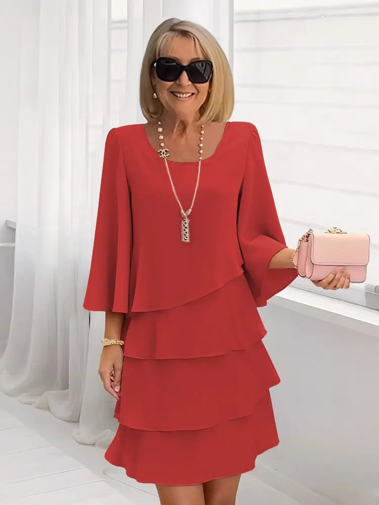 Élise – Elegant Flowing Ruffle Dress