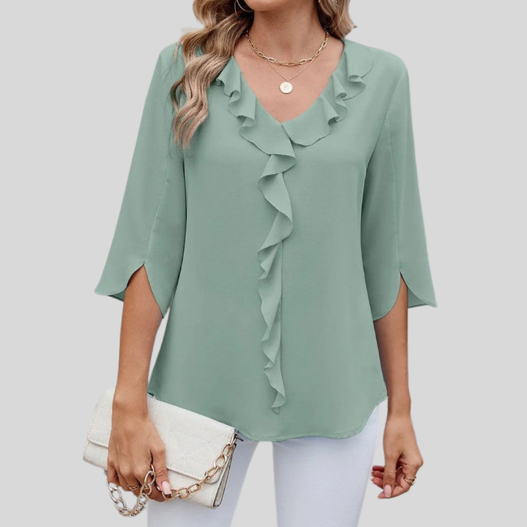 Nyrella | Ruffled V-Neck Blouse