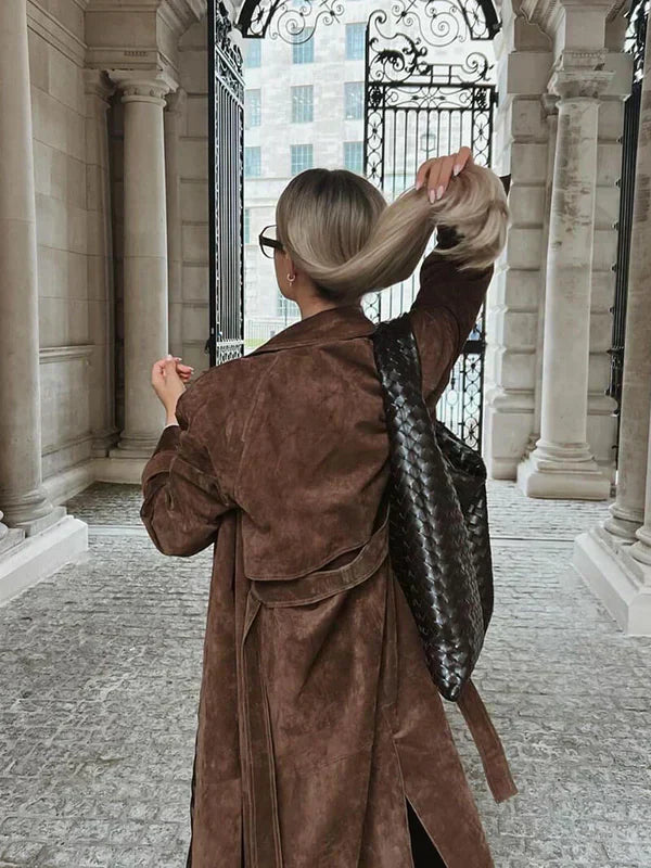 Suzanne | Classic Suede Trench Coat