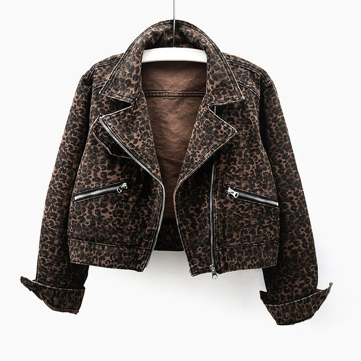 Valentina Rossi Leopard Denim Jacket