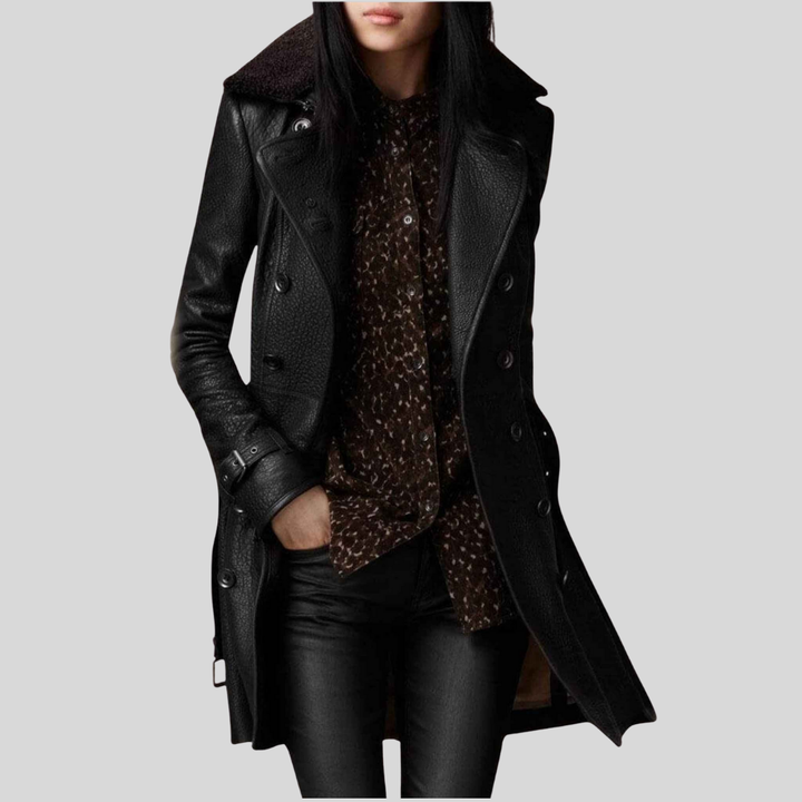Clara | Leather Trench Coat