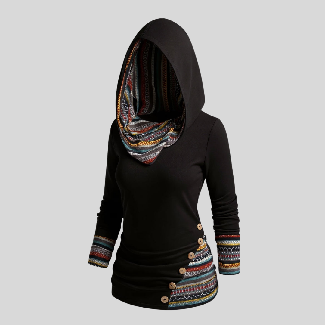 Amilene | Patterned Casual Pullover Hoodie