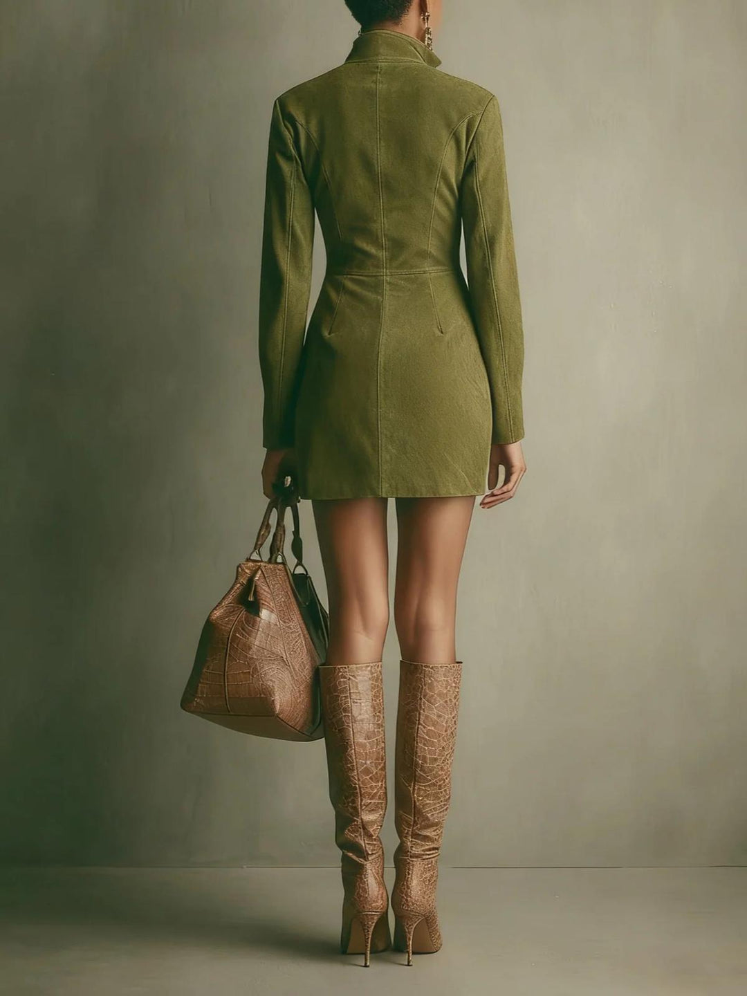 Marosa | Faux Suede Mini Dress