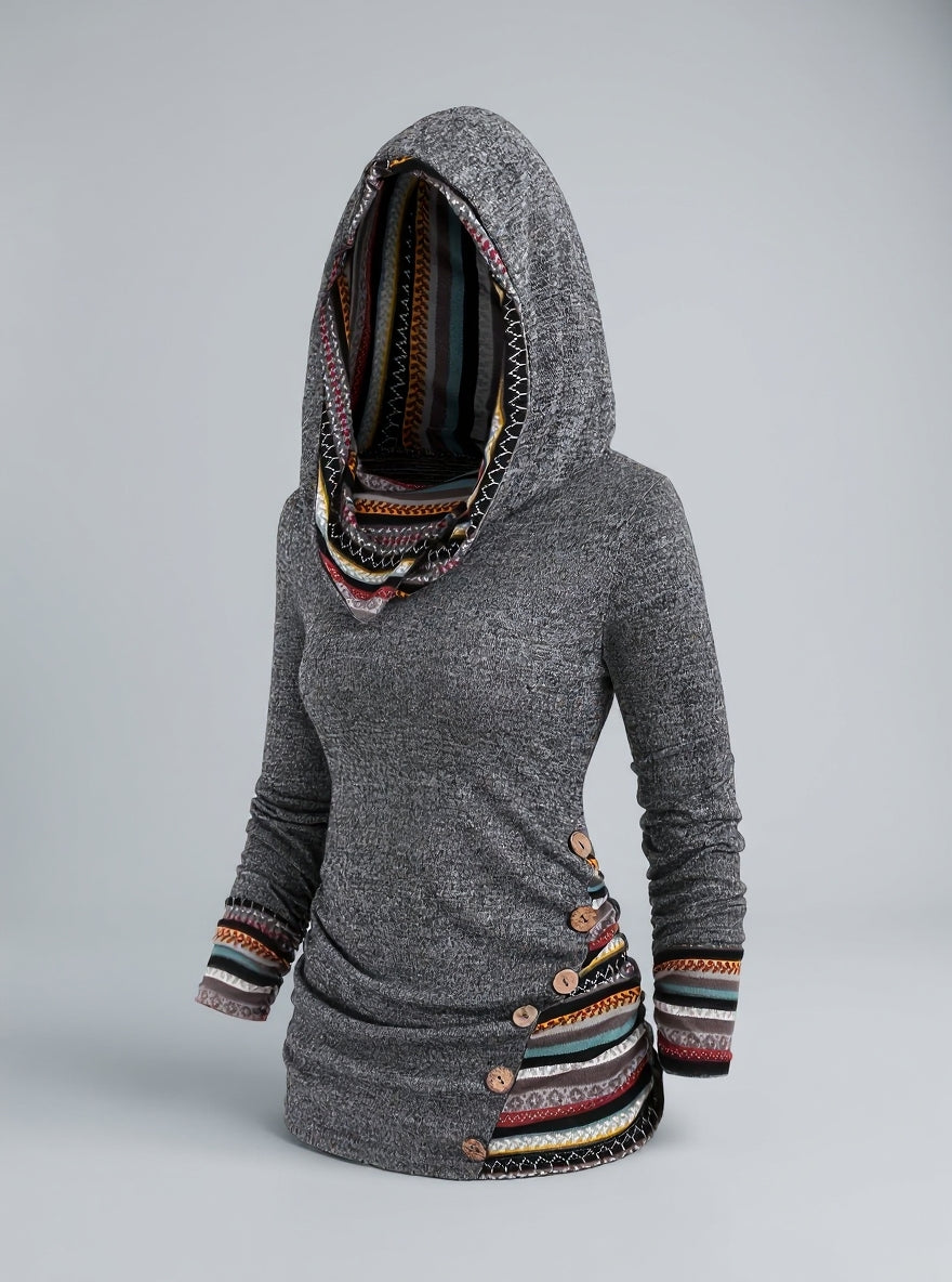Amilene | Patterned Casual Pullover Hoodie